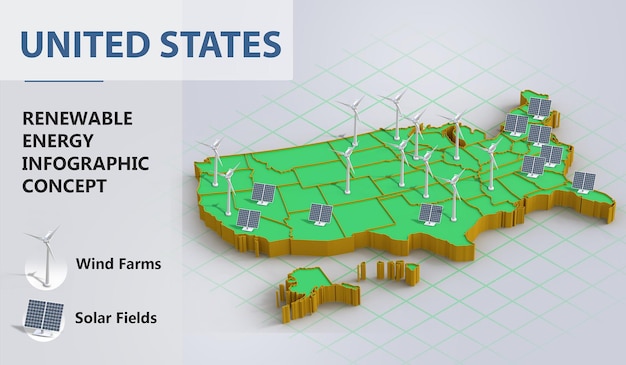 A map of the United States showing the distribution of solar energy projects, with different colors indicating the level of investment and deployment in each state.