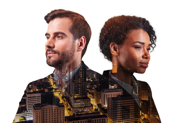 A split image showing one side with struggling minimum wage workers and the other side showing thriving small businesses, representing the debate around minimum wage impact.
