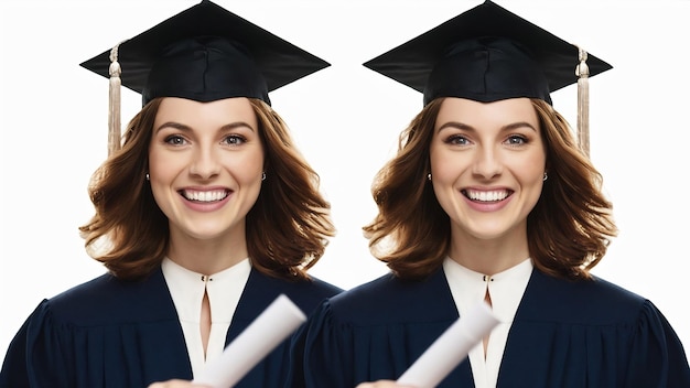 A split image showing two contrasting scenarios: on one side, a student celebrating graduation with a diploma, and on the other, a stressed individual surrounded by bills and financial papers, representing the burden of student loan debt.
