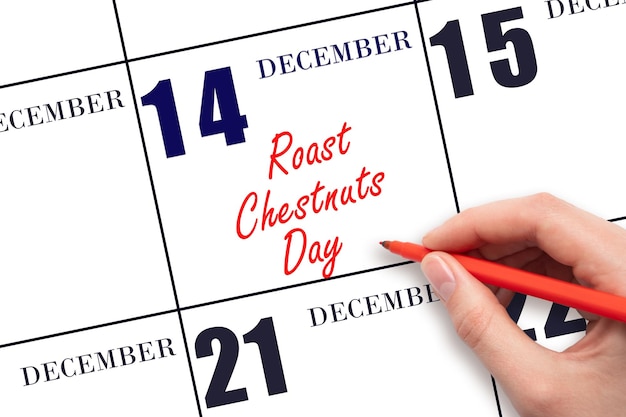 A calendar with the month of December highlighted, emphasizing important deadlines. A hand points to a specific date, drawing attention to the urgency of the enrollment period.